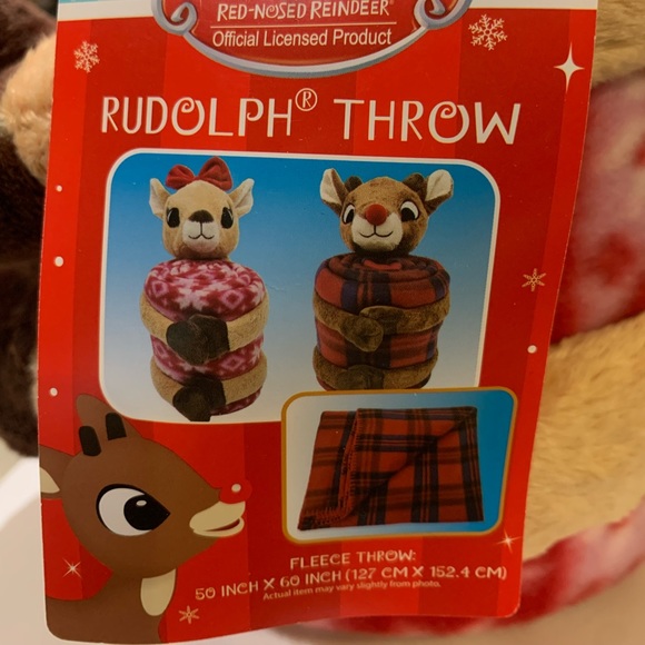 Rudolph The Red Nose Reindeer Plush with Throw Blanket - Picture 4 of 4